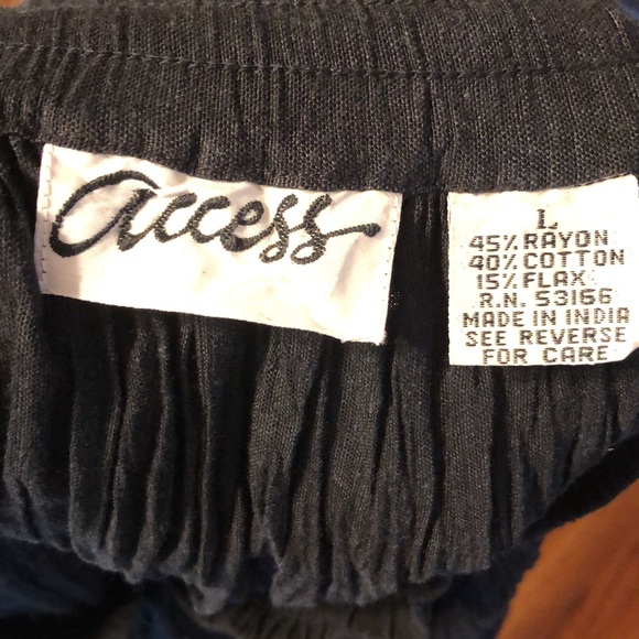 Vintage Access Wrinkled Elastic High Waisted Drawstring Skirt - Picture 6 of 9